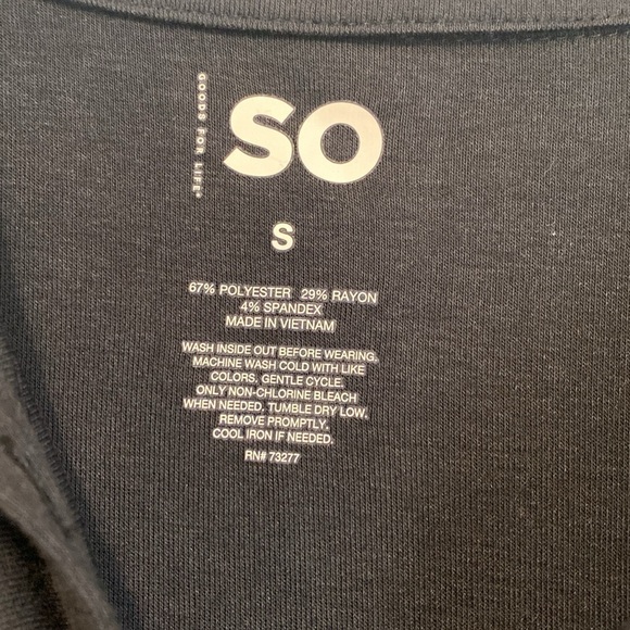 NWT SO black Short Sleeve Runched Front Button Up Dress | Size Small - Picture 5 of 11